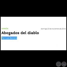 ABOGADOS DEL DIABLO - Por LUIS BAREIRO - Domingo, 23 de Noviembre de 2014